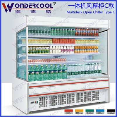 _ 2m Hot sales commercial supermarket multideck open chiller cooler fridge freezer