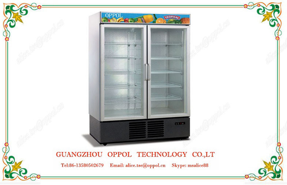 _ OP-206 Cooler Beverage Showcase Fridge Upright Glass Door Freezer