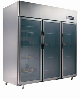 _ 1500L Asian Three Glass Door Commercial Grade Refrigerators , 1830x800x1930