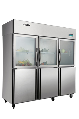 _ 1500L Asian Three Solid / Glass Door Commercial Grade Refrigerators For Restaurant , 1830x800x1930