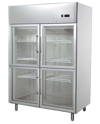 _ Industrial 1200L Glass Four Door Refrigerator With Low Consumption , 1400x890x2050