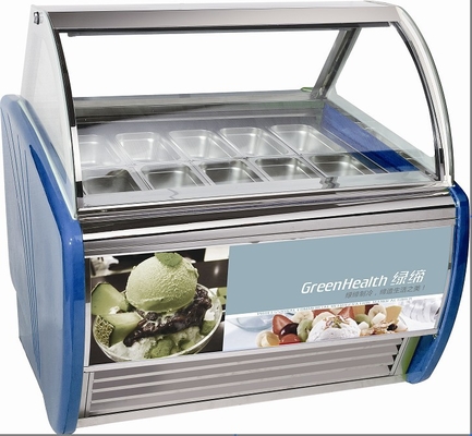 10 Wannen-blaue harte Eiscreme-Anzeigen-Gefrierschrank-Gewohnheit für Speicher/Mall
