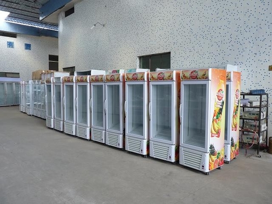 Glastür Singal 4 Schichten 360L-Handelssupermarkt-Anzeigen-Gefrierschrank-mit Plastik beschichtete Stahl