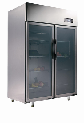 _ Restaurant Commercial Grade Refrigerators , 900L Glass Double Door Upright Freezer