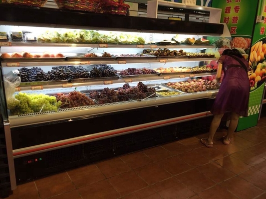 _ Commercial Upright Display Fridge , Remote Multi deck Chiller 10m Length