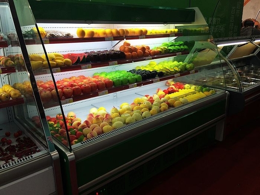 _ Commercial Upright Display Fridge , Remote Multi deck Chiller 10m Length