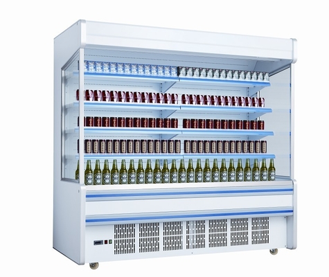 _ White Self-contained Open Display Fridge For Drinks / Milk 2m Large Capacity