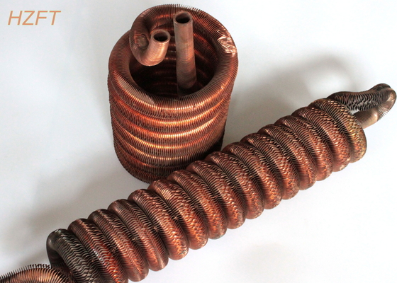 Abkühlungs-Kondensator-Verdampfer-Nickel-kupfernes Rohr umwickelt 3.15mm Flossen-Höhe