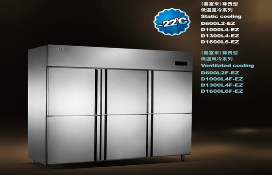 D1300L4 rostfreies aufrechtes Tiefkühltruhe 1600L, Handelskühlschrank-Gefrierschrank