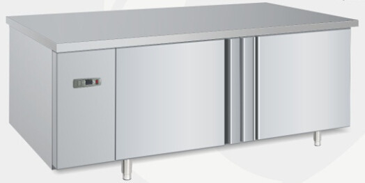 _ Air Cooled Under Counter Side-by-side Fridge Freezer Stainless Steel , Gray　