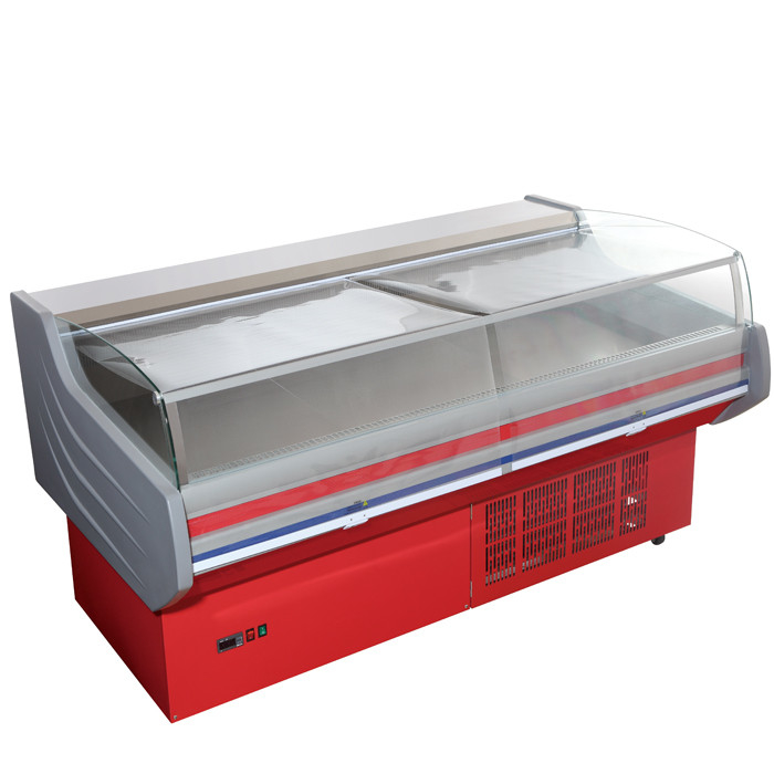 Fleisch-Kühlvitrine-Zähler CER ROHS Speicher-Frosts freies mit gebogenem Glas