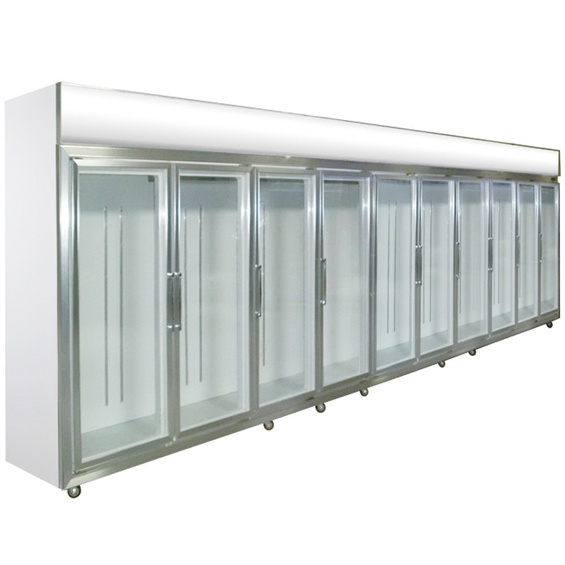 _ Electric 5 Tiered Beverage Refrigerators Glass Door Curved With Plastic Coated Steel