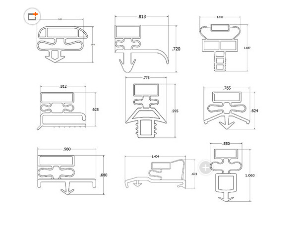 _ professional Refrigerator Door Seal , solid and sponge PVC freezer door seals